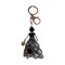 Wrapables Hanging Fashionista Doll Keychain, Crystal Rhinestone Keyring Bag Charm, Black Rose